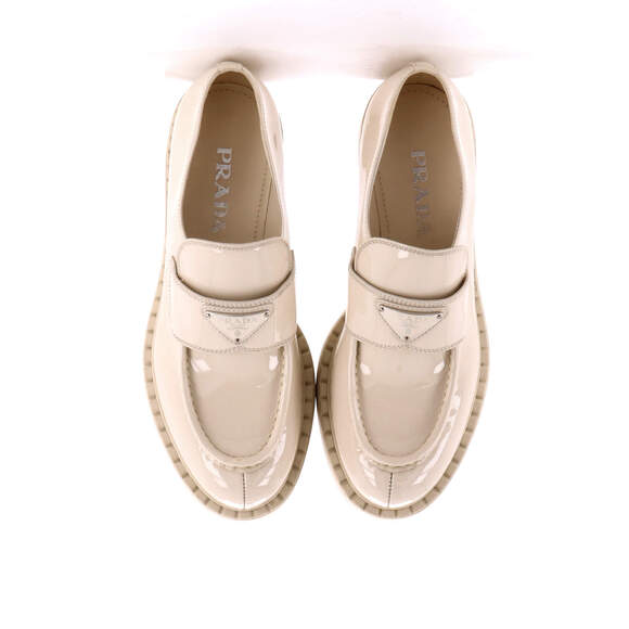 Prada Women's Triangle Logo Platform Loafers Patent - Picture 2 of 6